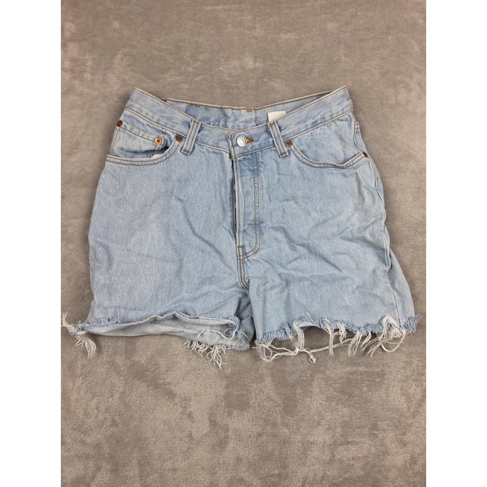 Vintage Levi's 17501 Jean‎ Shorts Womens Juniors 11 Blue Cut Off Denim USA Made
